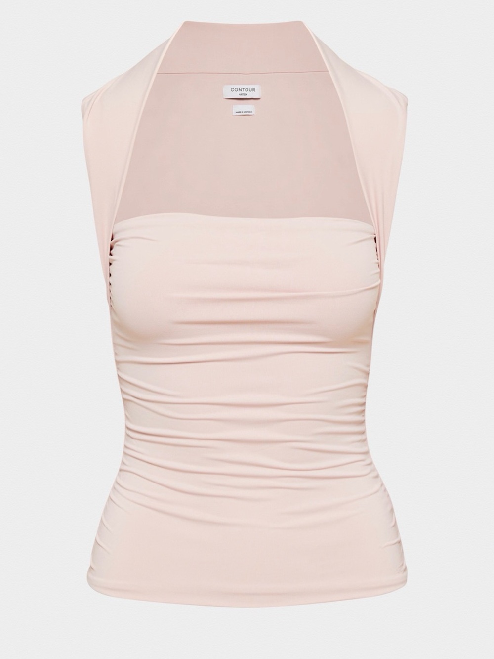 Aritzia Contour Blush Halter Ruched Camisole